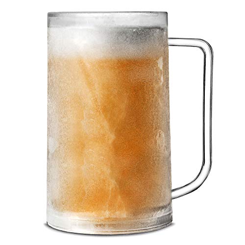 bar@drinkstuff Frosty taza 14,1 oz/400ml por | taza de plástico para congelador, jarra de cerveza, jarra de cerveza, cerveza stein | jarra de cerveza congelable