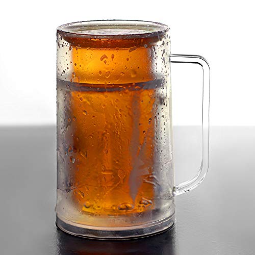 bar@drinkstuff Frosty taza 14,1 oz/400ml por | taza de plástico para congelador, jarra de cerveza, jarra de cerveza, cerveza stein | jarra de cerveza congelable