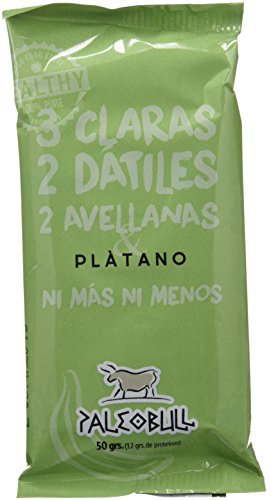 Barrita Energética 100% natural - Alta en proteínas - Avellanas y Plátano (50g) - Pack Ahorro de 15 Barritas