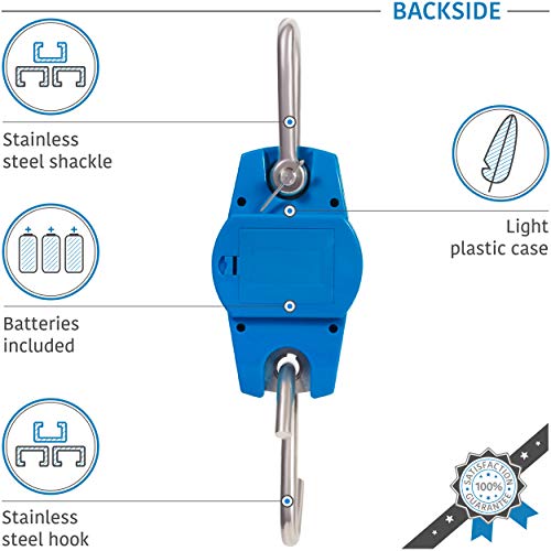 Báscula colgante 300Kg para granja, caza, peso de arco con sensor de precisión (estuche digital profesional y liviano)