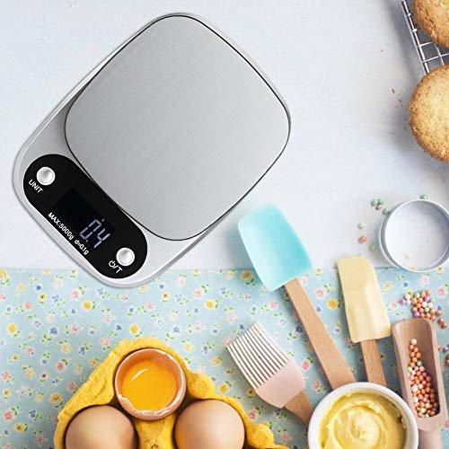 Báscula digital de cocina, Báscula electrónica de alimentos, Mini cocina doméstica Báscula electrónica digital de alimentos Báscula de peso para cocinar hornear 5000G/0.1G