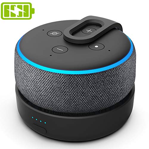 Base de Batería para Dot 3ª Generación y Altavoces Inteligentes, GGMM D3 Dot Base de batería Accesorios Fuente de Alimentación Recargable 8 Horas de Tiempo de Reproducción, Negro ( Dot no Incluido)