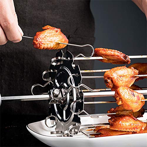 basku Jaula de Parrilla de Acero Inoxidable, BBQ Kebab Cage Parrilla giratoria para asador Herramienta de brocheta de Carne de Barbacoa para brochetas, alitas de Pollo, intestinos