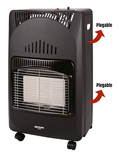 Bastilipo Eglpc-4200 Estufa de Gas Plegable, 4200 W, 0 Decibeles, Plástico, 3 Velocidades, Negro