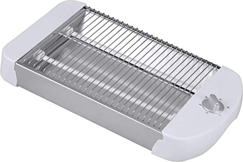 Bastilipo TPB-600 TPB-600-Tostador Plano Horizontal, 600 W, 6 Niveles de Potencia, 2 resistencias, Bandeja recogemigas y Hueco recogecables, Blanco, Aluminio