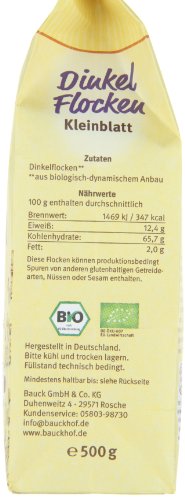 Bauckhof Bio Bauck Demeter - Copos de espelta (2 x 500 g)