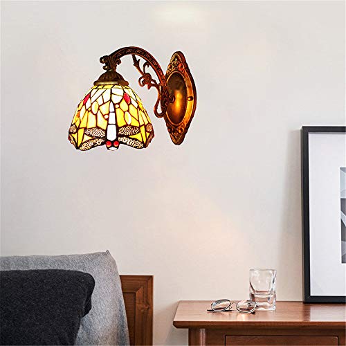 BAYCHEER Tiffany libélula lámpara aplique - Pantalla de Cristal Lámpara de pared