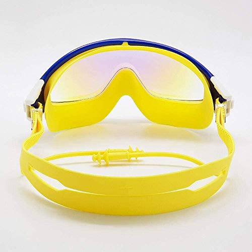 BBGSFDC Gafas de natación con Tapones for los oídos de Silicona diseño Adulto Gafas de natación contra la Niebla Gafas de natación Suave cómodo Gafas de natación (Color : Yellow)