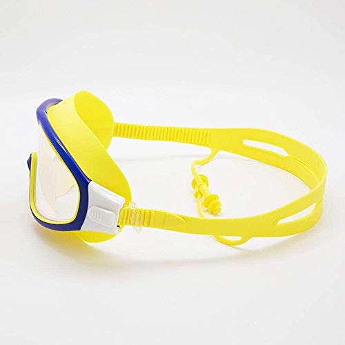 BBGSFDC Gafas de natación con Tapones for los oídos de Silicona diseño Adulto Gafas de natación contra la Niebla Gafas de natación Suave cómodo Gafas de natación (Color : Yellow)