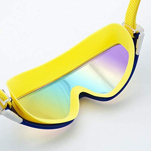 BBGSFDC Gafas de natación con Tapones for los oídos de Silicona diseño Adulto Gafas de natación contra la Niebla Gafas de natación Suave cómodo Gafas de natación (Color : Yellow)