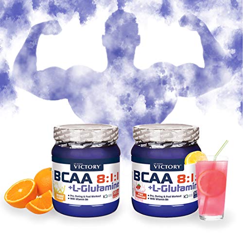 BCAA 8:1:1 + Glutamina 500g, Sabor Naranja. Con un plus de vitamina B6. Recuperación y Protección al más alto nivel