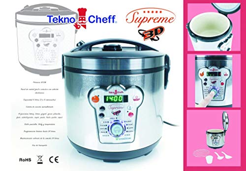 BE PRO Robot de Cocina Tekno Cheff Supreme. 14 menus 6 litros Cubeta Natural Stone, Programación 24 Horas