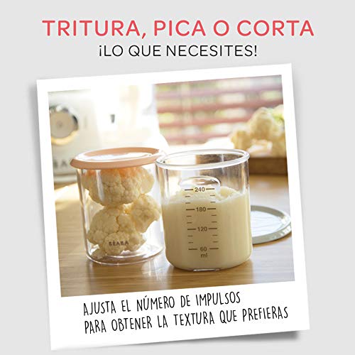 Béaba Babycook Duo Robot de cocina infantil 4 en 1, Tritura, cocina y cuece al vapor, Cocción rápida en 15 minutos, Comida casera para bebés y niños, Capacidad XXL: 2 x 200 ml, Blanco/Plateado