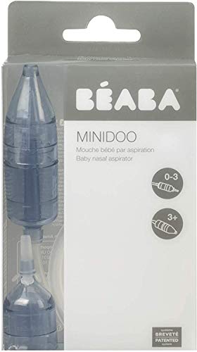 BÉABA Minidoo - Aspirador Nasal de Bebé, Aspirador Nasal Manual, Evolutivo Gracias a sus 2 Puntas, 0-3 Meses y + 3 Meses, Filtro Para Que No Pase a la Boca, Funciona Aspirando, Esterilizable