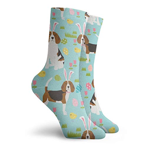 Beagle - Calcetines de pascua con diseño de perro pastel, color azul, informal, divertidos, novedades, calcetines de invierno para hombres y mujeres, talla única