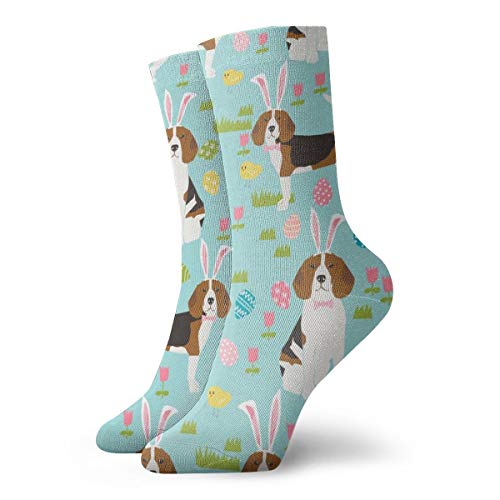 Beagle - Calcetines de pascua con diseño de perro pastel, color azul, informal, divertidos, novedades, calcetines de invierno para hombres y mujeres, talla única