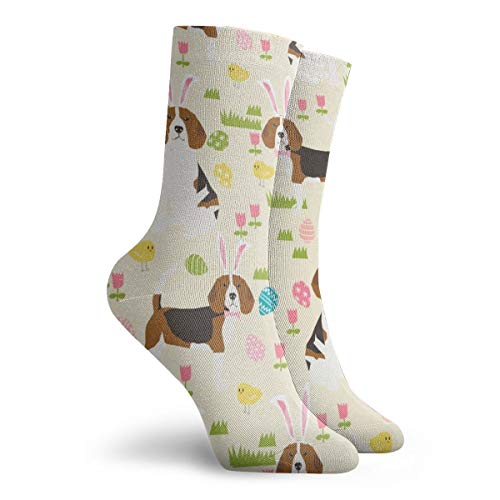 Beagle - Calcetines de pascua con diseño de perro pastel, color crema, informal, divertidos, novedades, calcetines de invierno para hombres y mujeres, talla única
