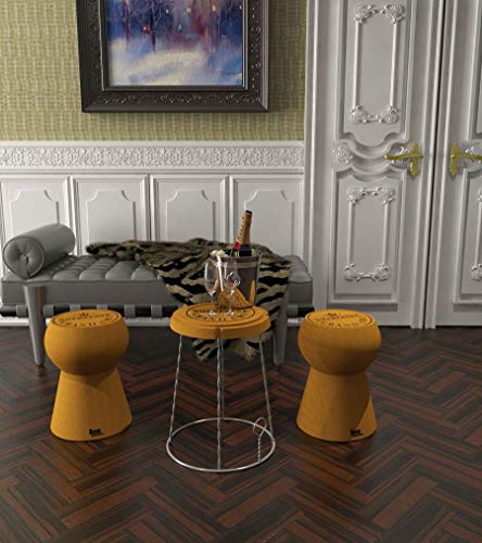 Beat Champagne-2 asiento, taburete, mesa corcho natural para salón, lado sofá, mesita noche, bodega,hostelería. Reproducción tapón cava o champagne