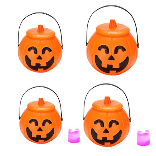 Beaums Trick or Treat Halloween Festival Gift Jar, Festival Pumpkin Shaped Candy Toy Holder Gift Jar Cubos con Tapa