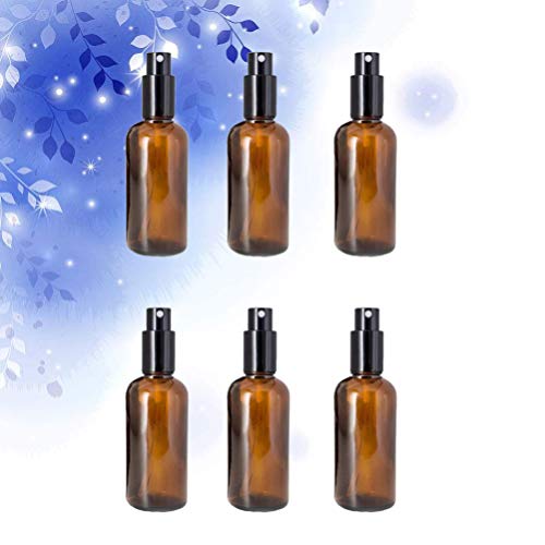 Beaupretty 6 Piezas Botellas de Aerosol de Alcohol Titular de Desinfectante de Vidrio Ámbar Recargable Vacío Dispensador de Jabón de Manos Líquido de Viaje para Champú Loción Perfume 15 Ml