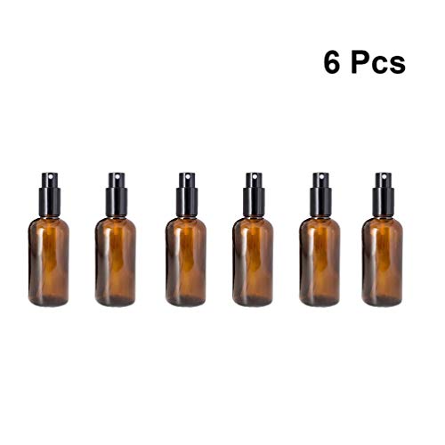 Beaupretty 6 Piezas Botellas de Aerosol de Alcohol Titular de Desinfectante de Vidrio Ámbar Recargable Vacío Dispensador de Jabón de Manos Líquido de Viaje para Champú Loción Perfume 15 Ml