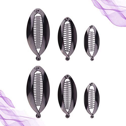 Beaupretty 6Pcs Resina Clip de Plátano Cola de Pez Pinzas para El Cabello Peines Borde Redondeado Pinza de Cola de Caballo Accesorios para El Cabello para Mujeres