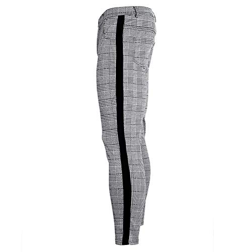 beautyjourney Pantalón Chino de Tela para Hombre Raya a Cuadros Pantalones Casuales Deportivos Largos Pantalones de Entrenamiento elásticos para Culturismo Pantalones de Jogging