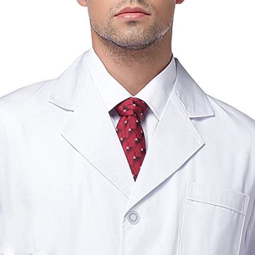 Beautyshow Bata de Laboratorio, Hombre Laboratorio Blanco Uniformes Sanitario Ropa de Trabajo Blanca con Manga Larga Médico Desgaste Farmacia Experimento White Lab Coats