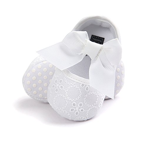 Bebé Niñas Blanco Bowknot Bautizo Bautismo Ablución Boda Fiesta Zapatos 6-12 Meses