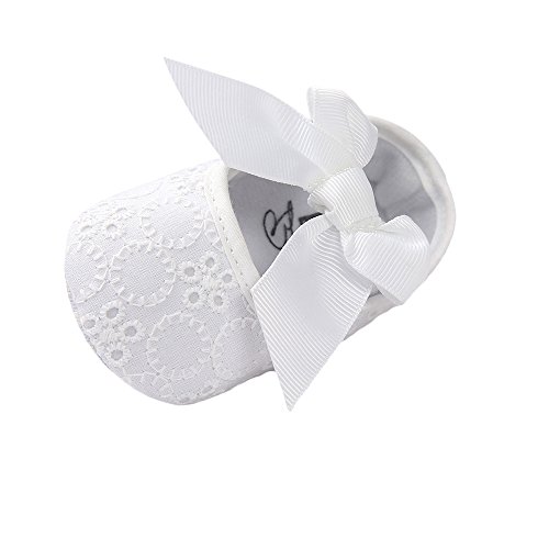 Bebé Niñas Blanco Bowknot Bautizo Bautismo Ablución Boda Fiesta Zapatos 6-12 Meses