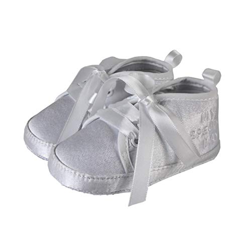 Bebé Niños bautizo zapatos blanco – Mi día especial – 1 par blanco blanco Talla:0-6 meses