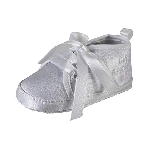 Bebé Niños bautizo zapatos blanco – Mi día especial – 1 par blanco blanco Talla:0-6 meses