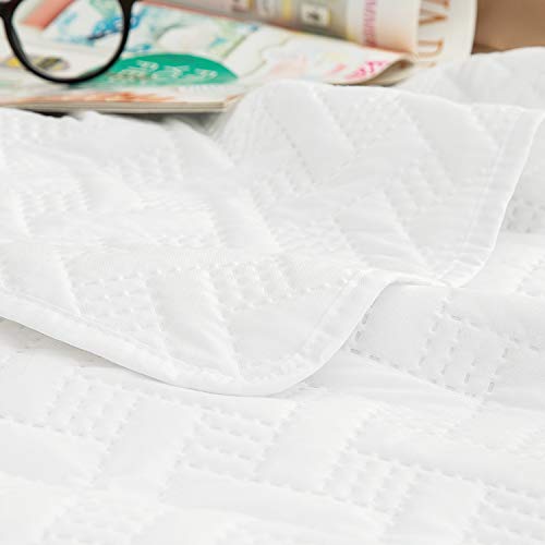 Bedsure Colcha Verano Cama 150 Blanco - Colcha Bouti de Primavera y Entretiempo Reverisible, Cubrecama Fina 250x280cm