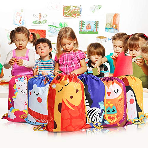 BeebeeRun 12 Mochila con Cordón para Niños Niños Niñas,Bolsas de Cuerdas para Infantils,Party Bolsas Fiesta de Cumpleaños Navidad Regalos