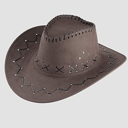 Beelittle Accesorios de Disfraces de Vaquero Sombrero de Vaquero Pistolas de Juguete con Funda de cinturón Juego de Vaquero para la Fiesta de Halloween (B)