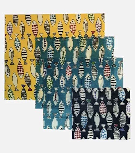 Beeswax Wrap Kit | 4 Envoltura de Cera de Abejas (1 Small, 2Medium, 1Large), + 6 Bolsas de Malla Reutilizables (2S, 1M, 1L, 1XL, 1 Shopping Bag ) | Zero Waste Kit, Regalo ecologico