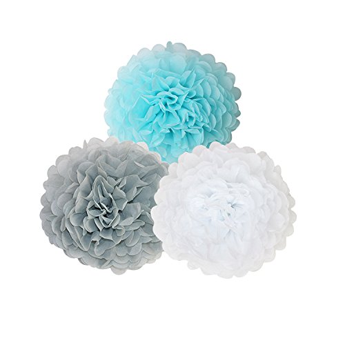 BeiLan 20Pcs Papel Pom Poms Flores Tissue Tassel Garland Polka Dot Kit de Guirnalda de Papel decoración colgante para Cumpleaños de Navidad Boda Carnaval Fiesta de bienvenida al bebé Ducha nupcial