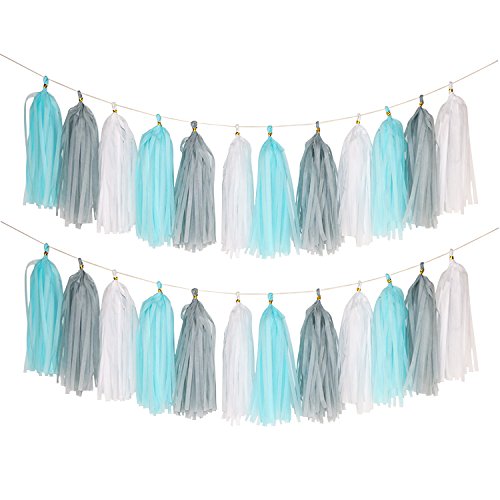 BeiLan 20Pcs Papel Pom Poms Flores Tissue Tassel Garland Polka Dot Kit de Guirnalda de Papel decoración colgante para Cumpleaños de Navidad Boda Carnaval Fiesta de bienvenida al bebé Ducha nupcial