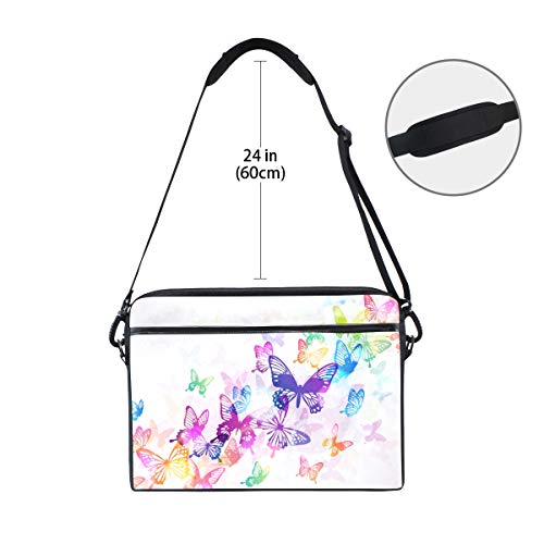 BEITUOLA 15-15.4 Pulgadas Maletines para portátil,Fondo de Mariposas,Varios Patrones Funda para Portátil Multifuncional Bolso De Hombro con Maletín De Manga Portátil