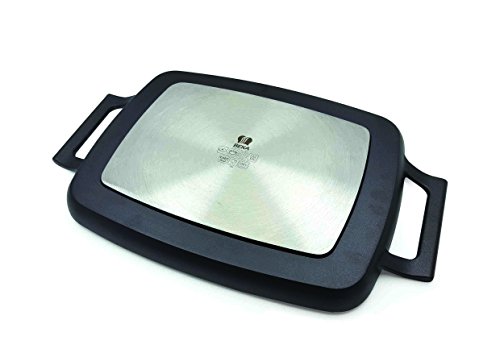 Beka 16304104 Plancha Parrilla Antiadherente 47 cm Plana, Incluye Asas de Silicona, Aluminio, Negro, 47 x 29 x 3,4 cm