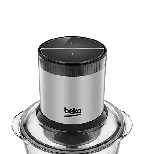 Beko CHG7402X Picadora, 400 W, 1 Liter, 2 Velocidades, Negro/Acero Inoxidable/Transparente