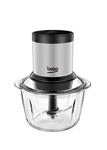 Beko CHG7402X Picadora, 400 W, 1 Liter, 2 Velocidades, Negro/Acero Inoxidable/Transparente