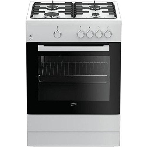 Beko FSG62000DWL - Cocina (Cocina independiente, Negro, Blanco, Giratorio, Frente, Encimera de gas, Butano/Propano)