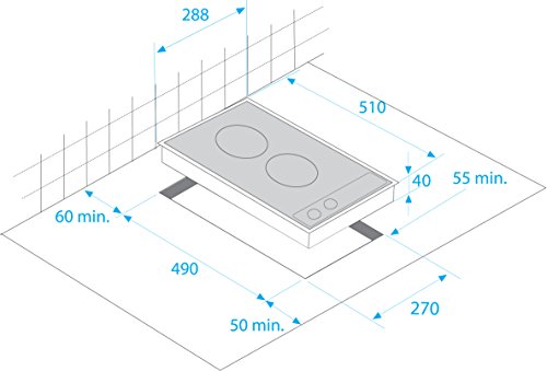 Beko HDCC 32200X hobs - Placa Vitrocerámica (Mandos Giratorios, 2900W, 220V) Acero inoxidable