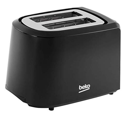 Beko - TAM4201B – Tostador para 2 rebanadas, 850W potencia, color negro. Función descongelar, calentar y cancelar tostado. 7 Niveles de tostado. Botón expulsar tostada