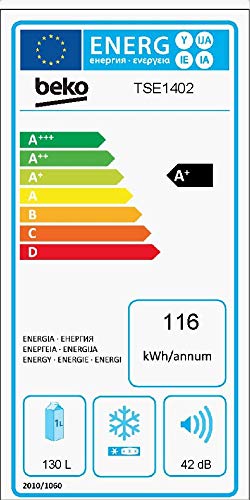 Beko TSE 1402 Independiente 130L A+ Blanco - Frigorífico (130 L, SN-T, 39 dB, A+, Blanco)