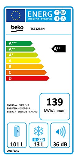 Beko TSE1284N - Frigorífico de mesa con congelador de 4 estrellas (36 x 84 x 54,5 x 60 cm)