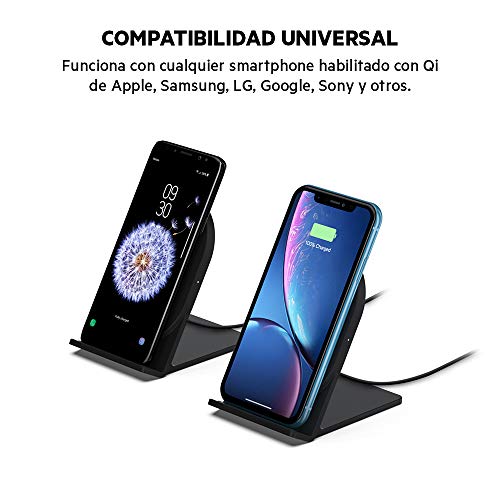 Belkin Boost Up Bold 5W - Cargador inalámbrico (para iPhone 11/Pro/Pro Max, XS/XS Max/XR, SE, 8, Samsung Galaxy S10/S10+/S10e, Huawei P30/P30 Pro, Google y otros, adaptador de corriente no incluido)