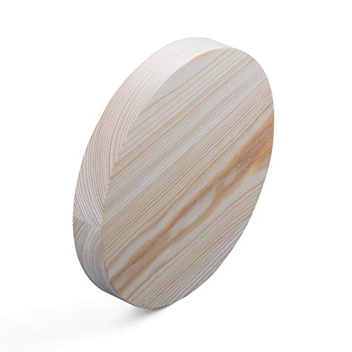 Belle Vous Discos de Madera (Pack de 7) - (15x2cm) Rodajas de Madera Rebanadas de Madera Pino en Blanco Lijado de Aspecto Natural para Manualidades y Regalos Personalizados