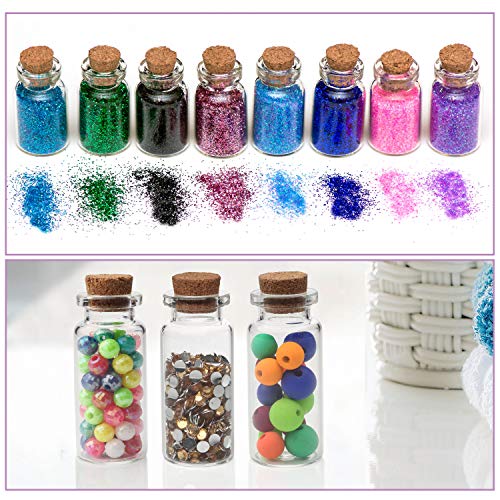 BELLE VOUS Mini Botellas de Vidrio con Tapón de Corcho (36 Piezas) - 20ml Tarro Vintage Transparente para Mensaje Deseo, Almacenar Accesorios Pequeños, Decor Boda Hogar y Fiesta, Micro Arte